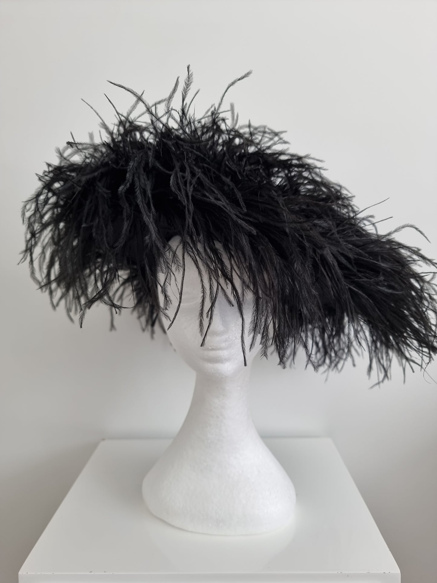 Miss Paris hat.  Womens Black feather hat