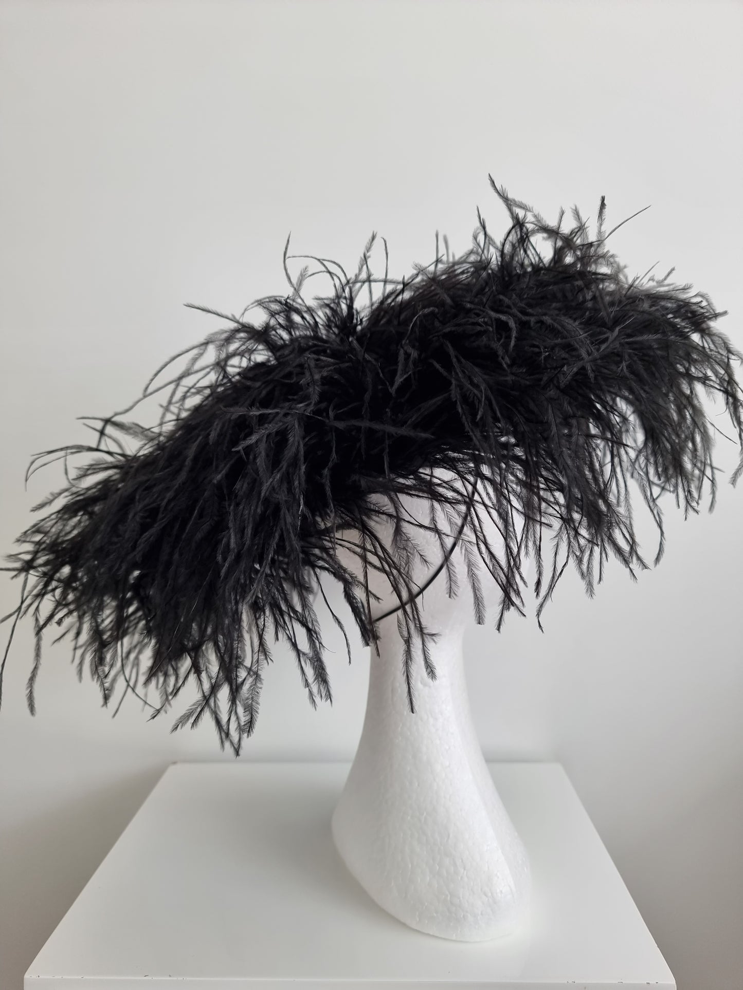 Miss Paris hat.  Womens Black feather hat