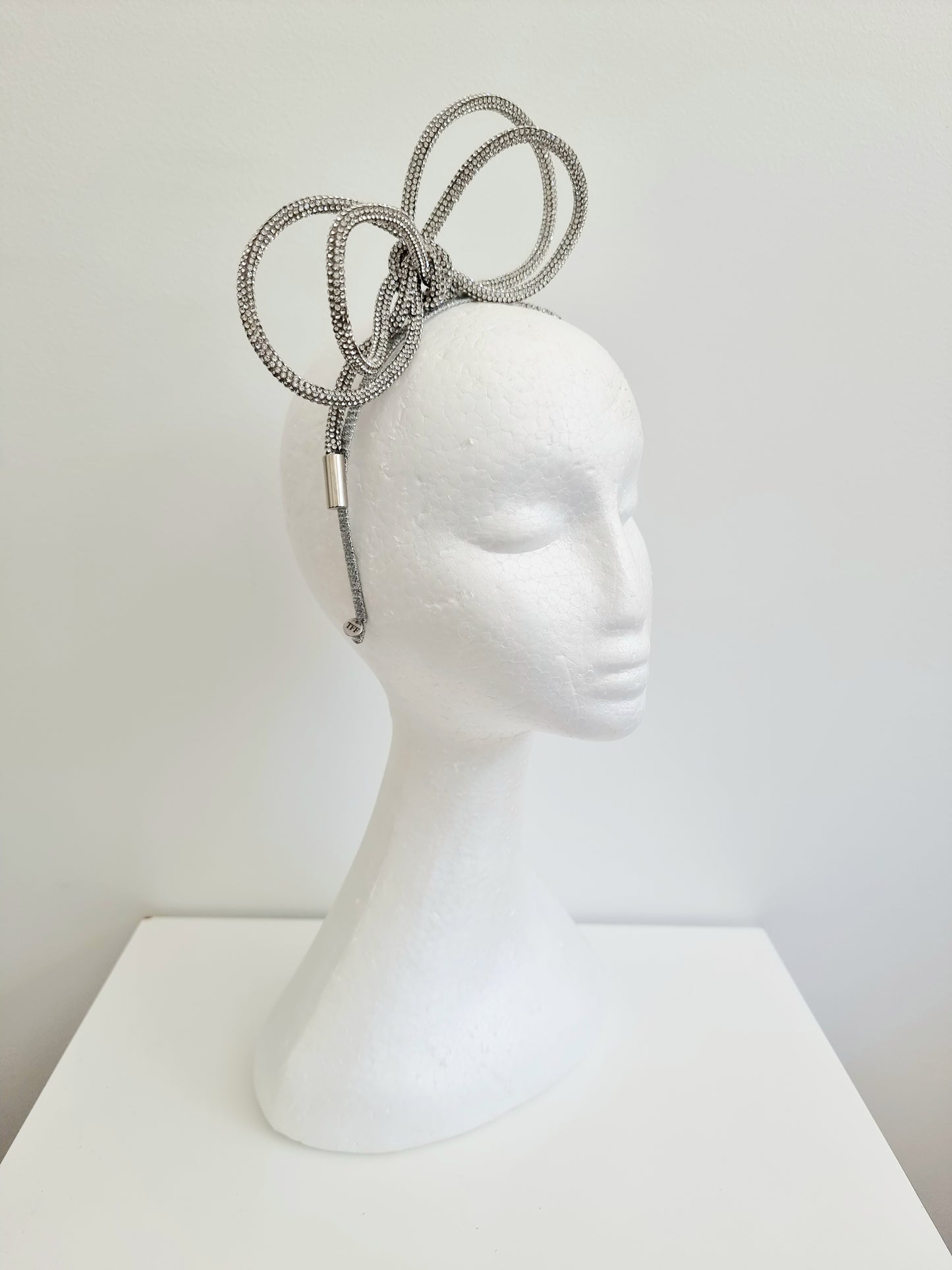 Miss Zifa. Womens silver rhinestone bow headband
