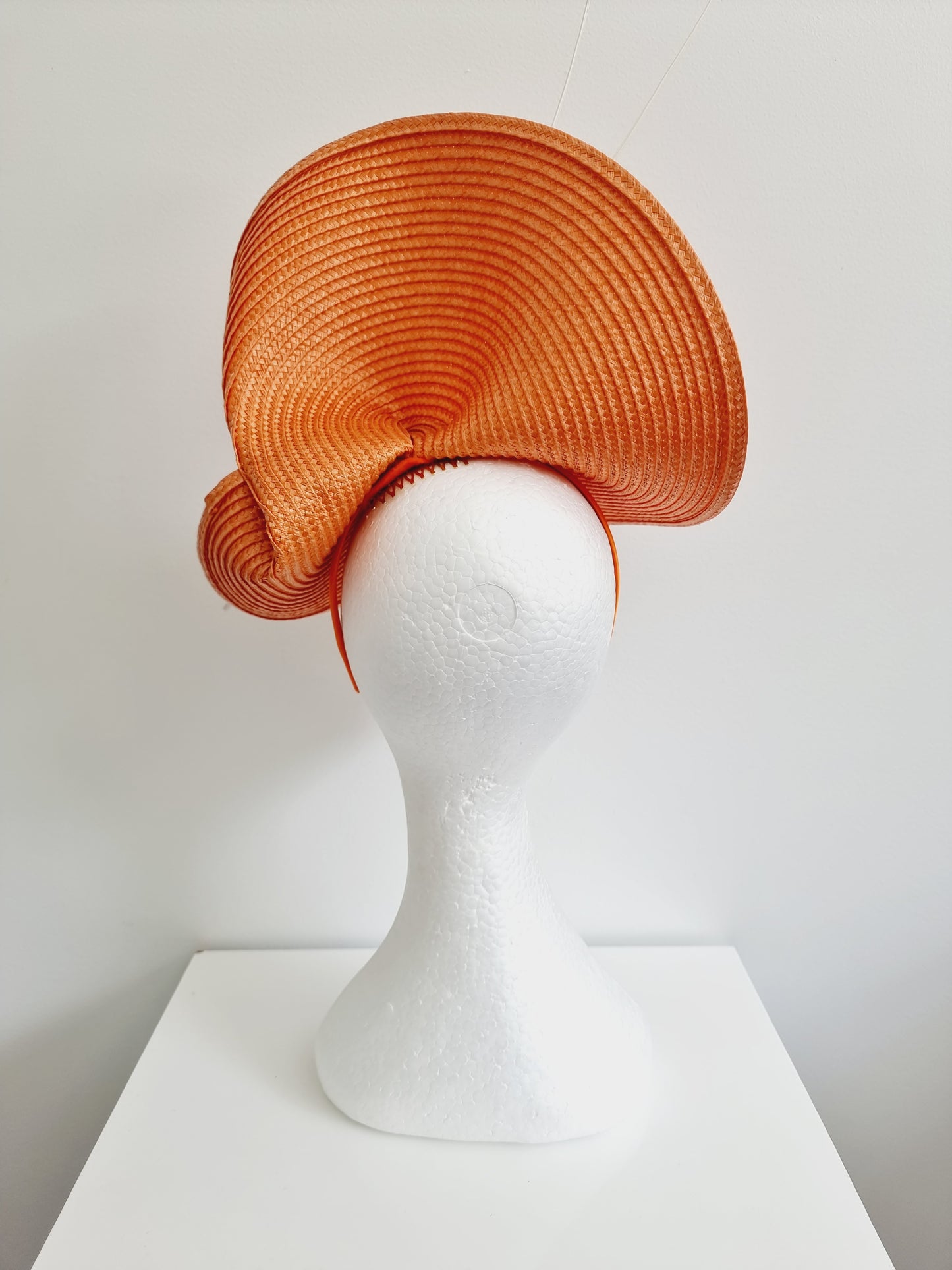 Miss Anouk. Womens Orange and white headband fascinator