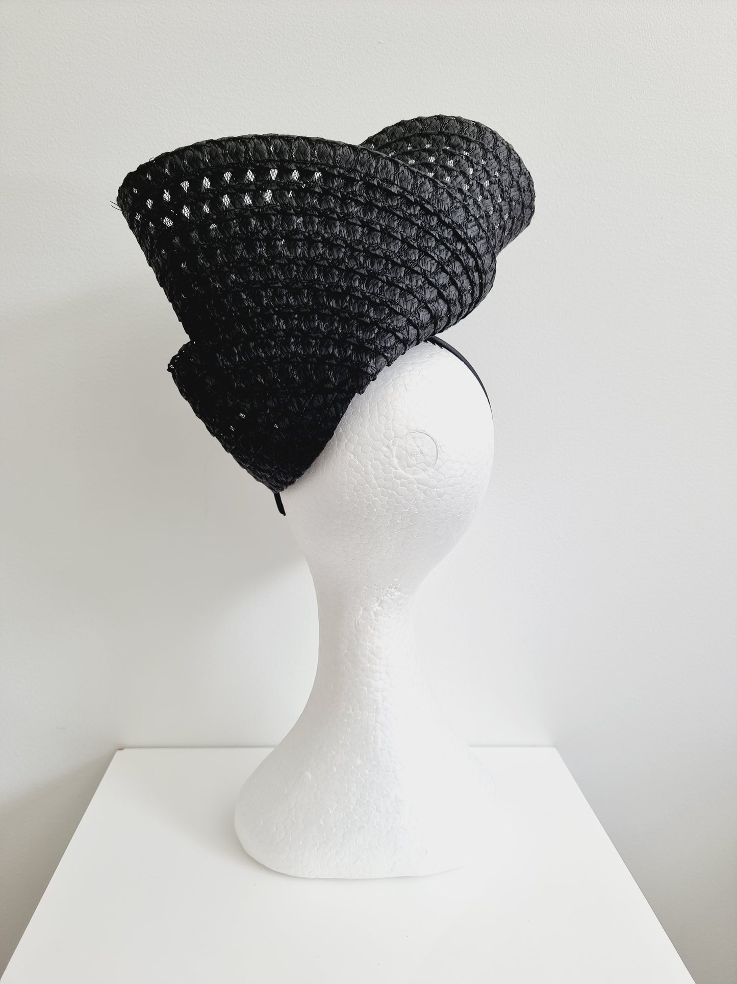 Miss Tara. Womens braided headband fascinator in Black