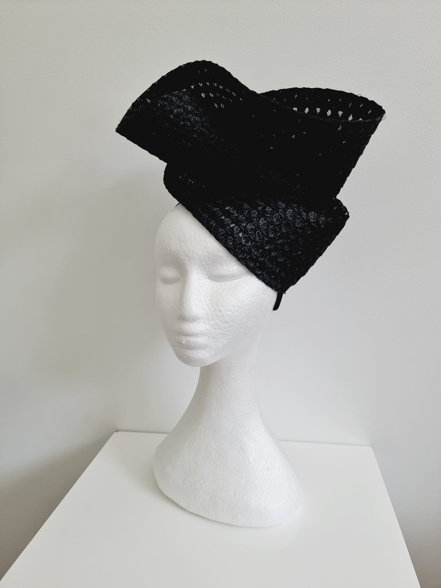 Miss Tara. Womens braided headband fascinator in Black