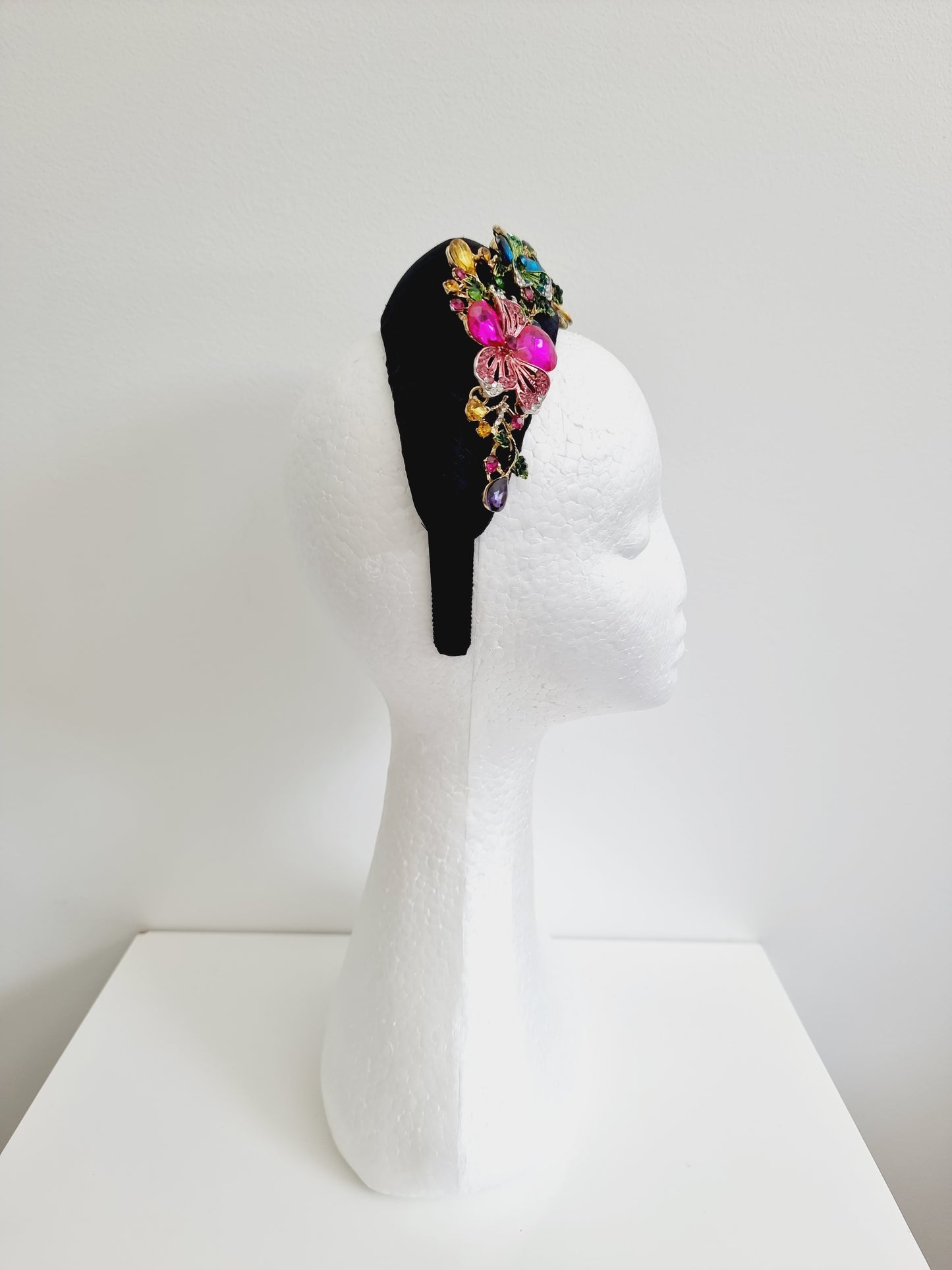 Miss Finley. Womens Black silk jewel fascinator headband