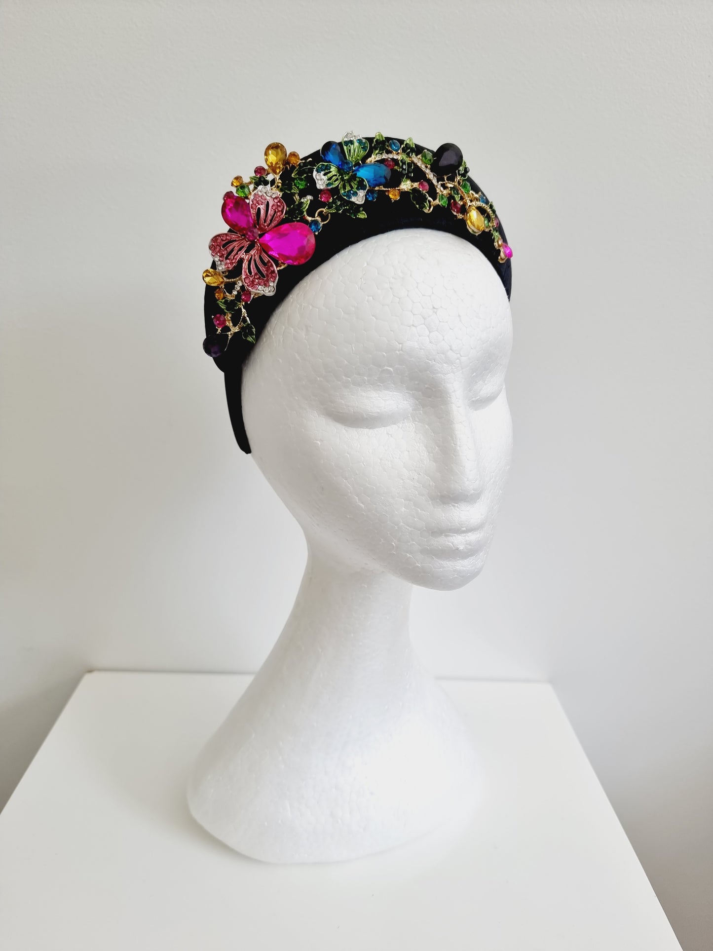 Miss Finley. Womens Black silk jewel fascinator headband