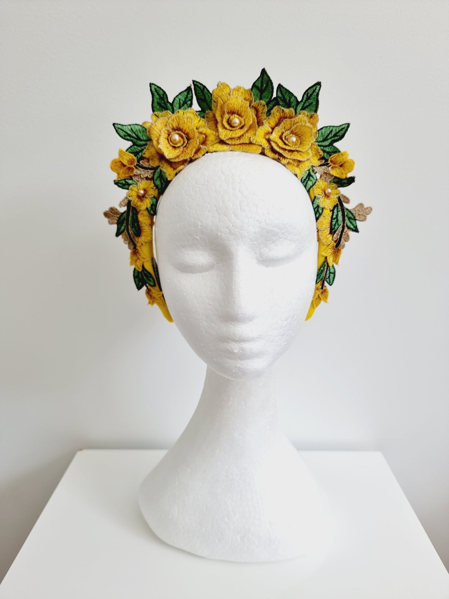 Miss Zoey. Womens Yellow floral embroidered headband