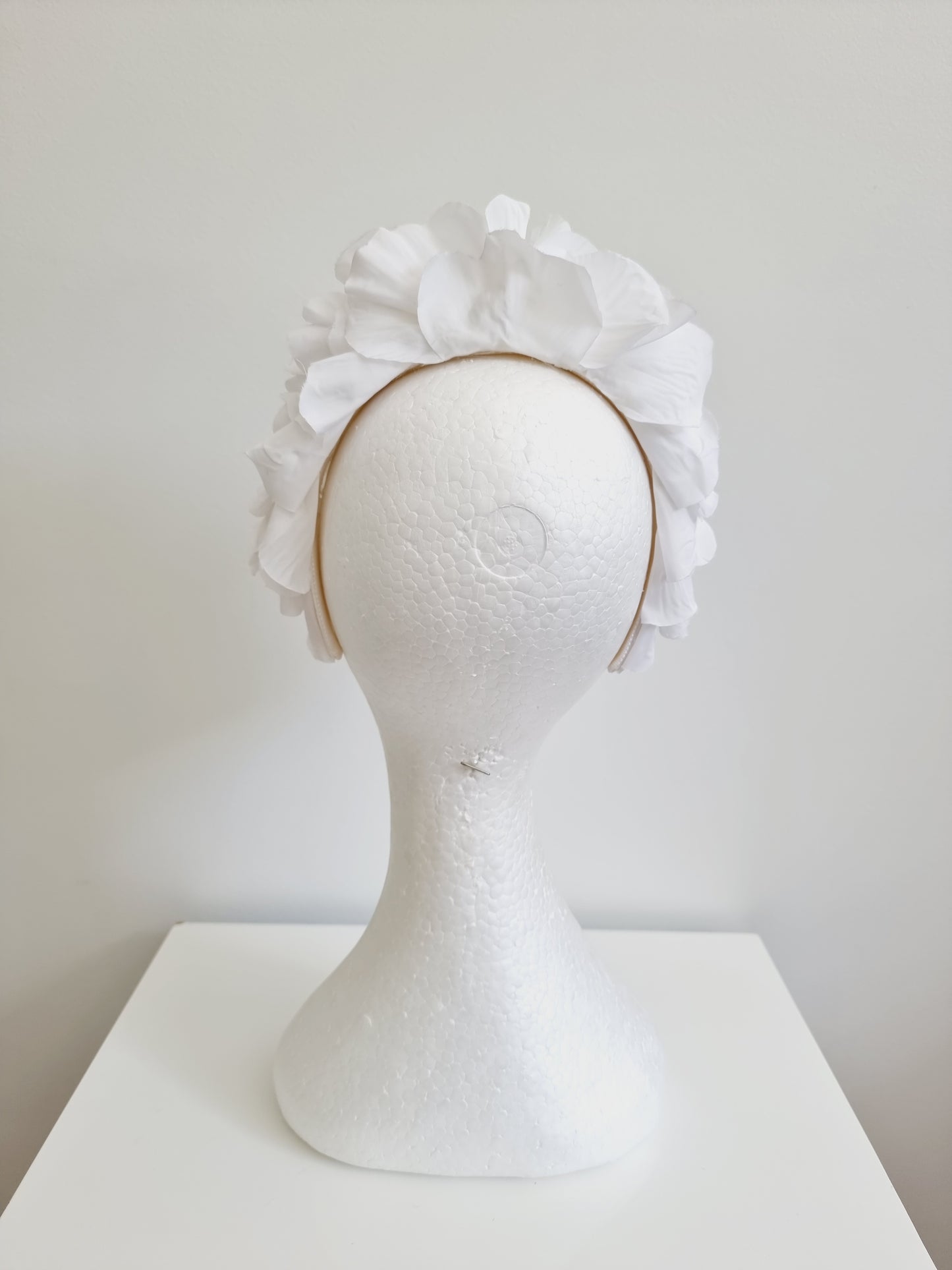 Miss Trixie. Womens ruffle embellished headband with veiling in White