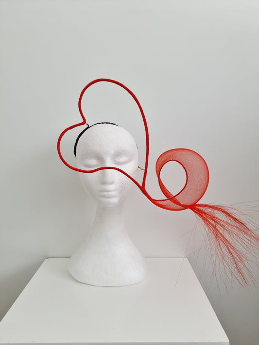 Miss Heart on a String . Womens Floating heart headpiece