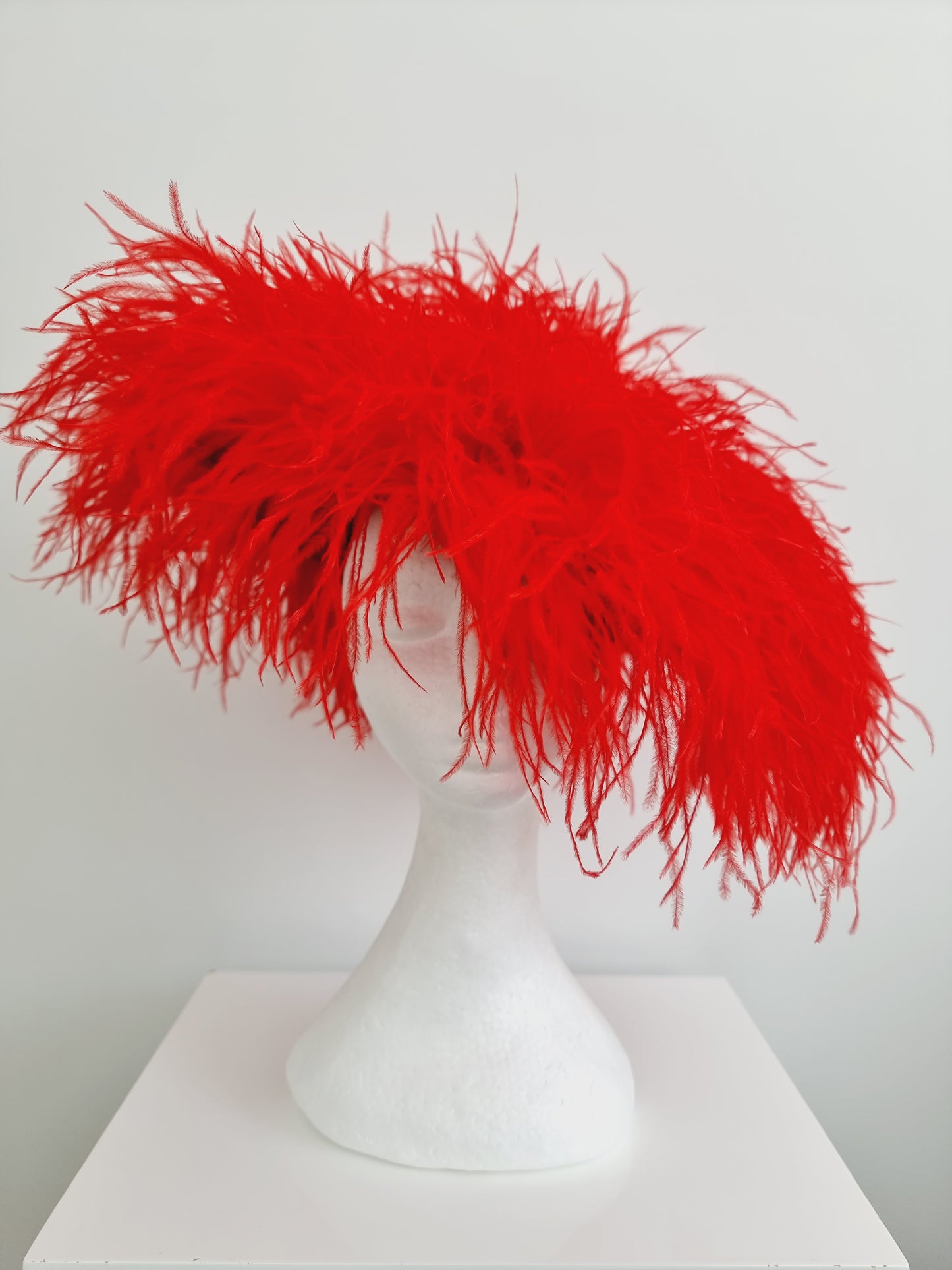 Miss Paris hat.  Womens Red feather hat