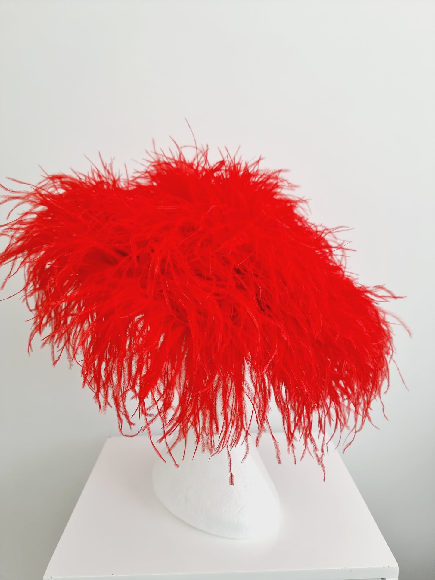 Miss Paris hat.  Womens Red feather hat