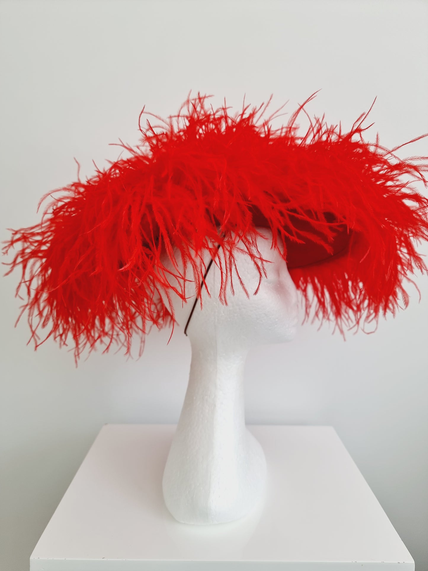 Miss Paris hat.  Womens Red feather hat