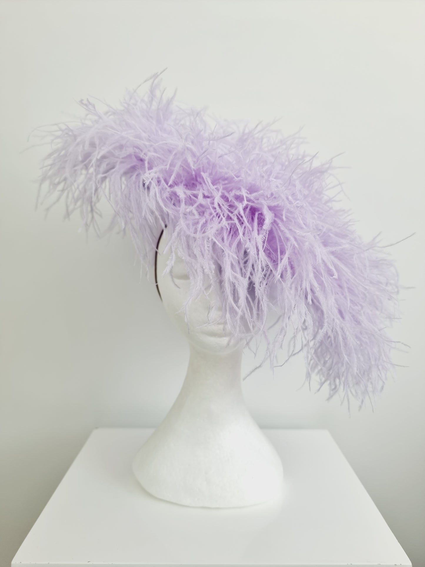 Miss Paris hat.  Womens Lilac feather hat