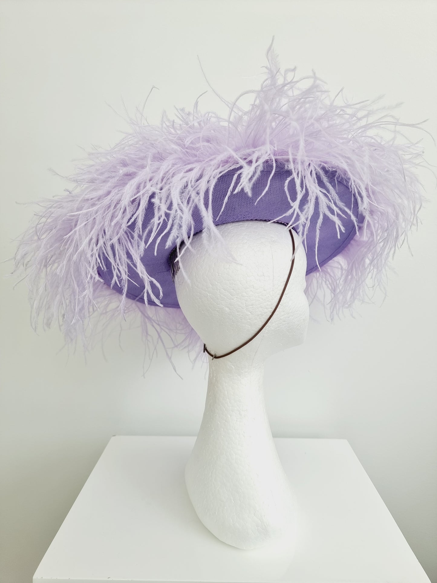 Miss Paris hat.  Womens Lilac feather hat