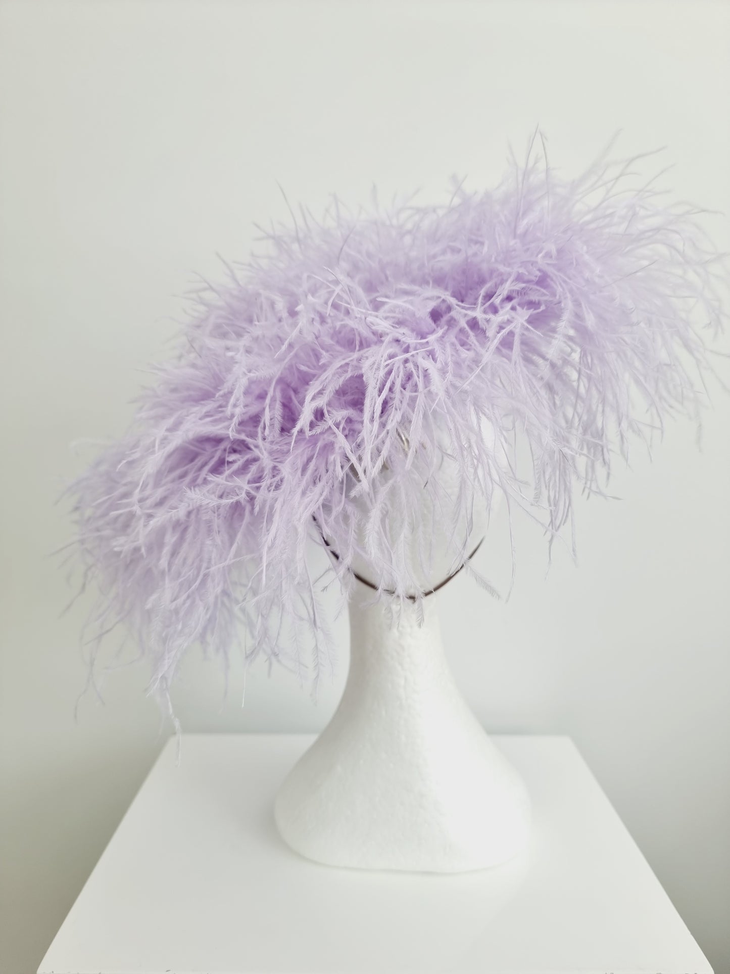 Miss Paris hat.  Womens Lilac feather hat