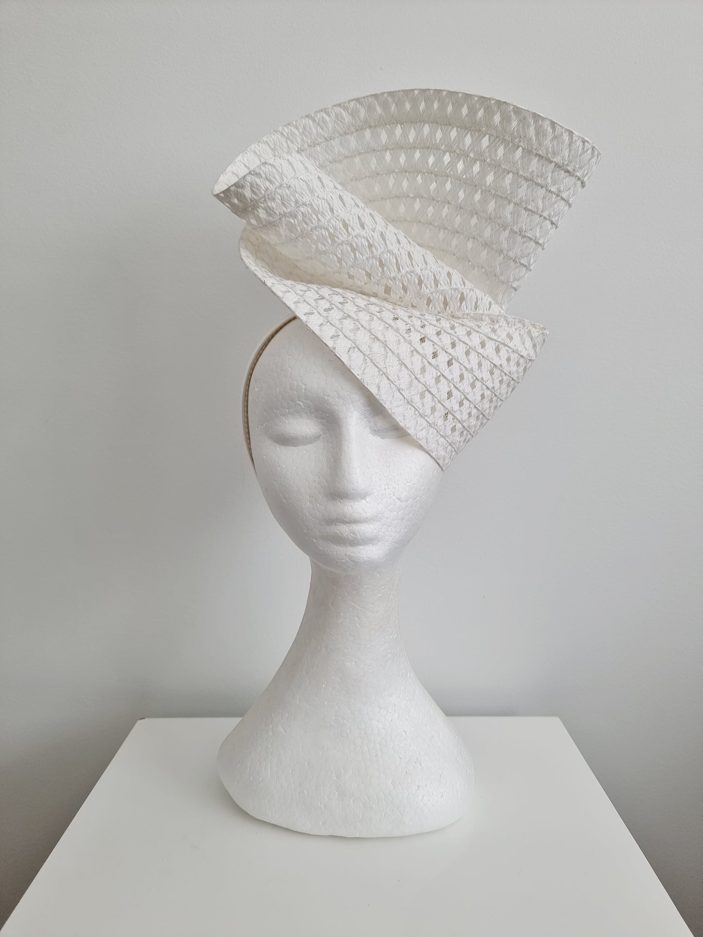 Miss Tara. Womens braided headband fascinator in White