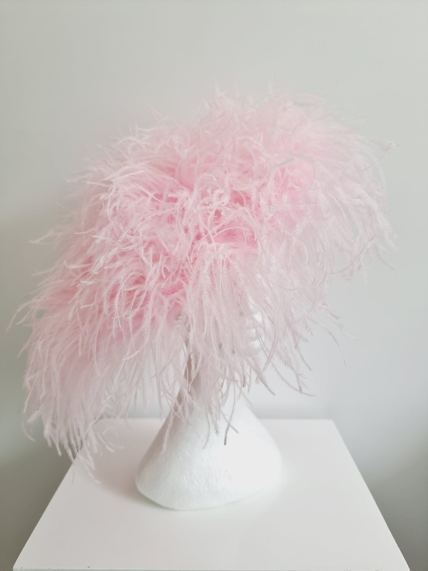 Miss Paris hat.  Womens Pale Pink feather hat