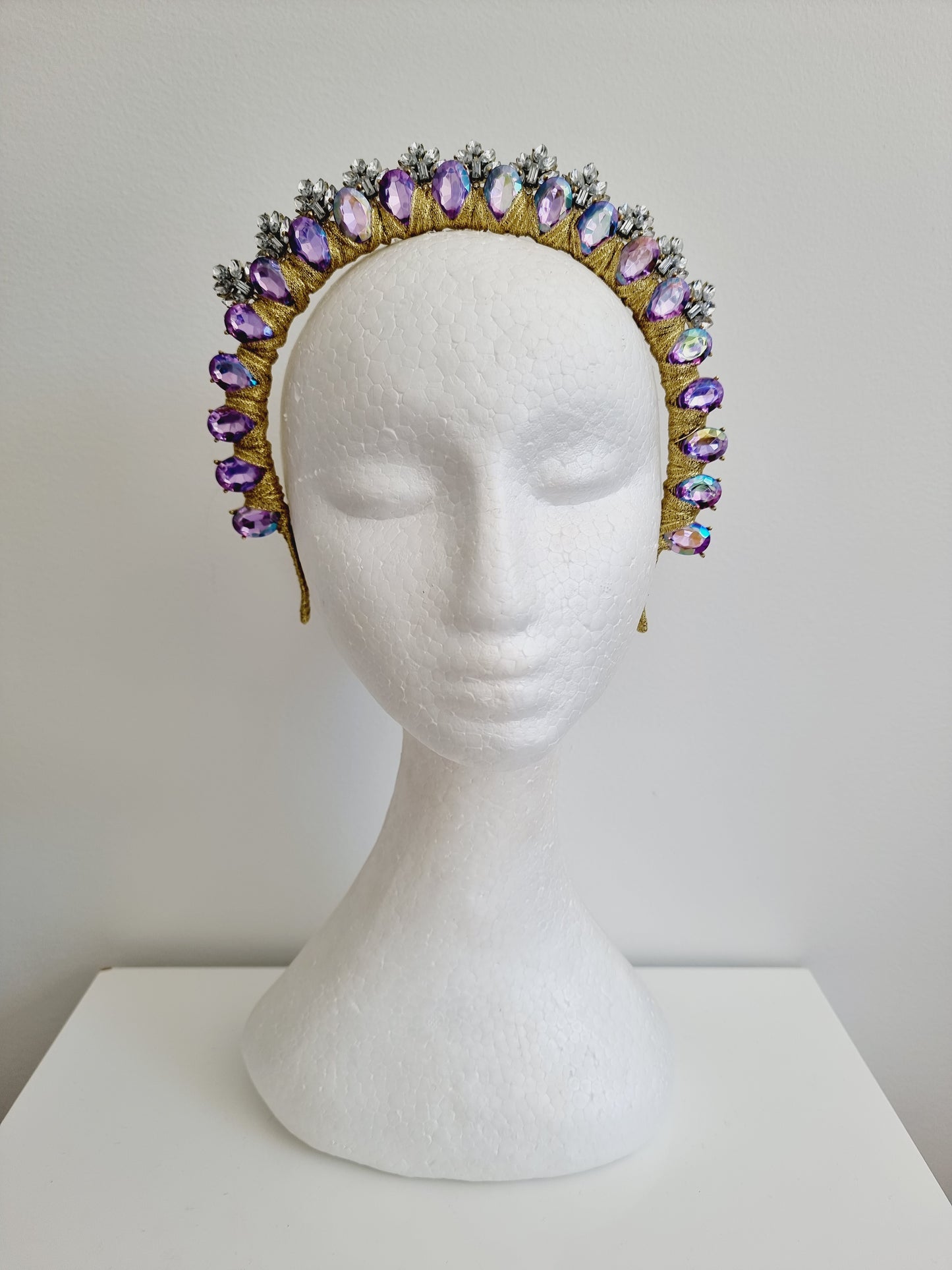 Miss Ice Maiden. Womens Amethyst colour rhinestone crown headband