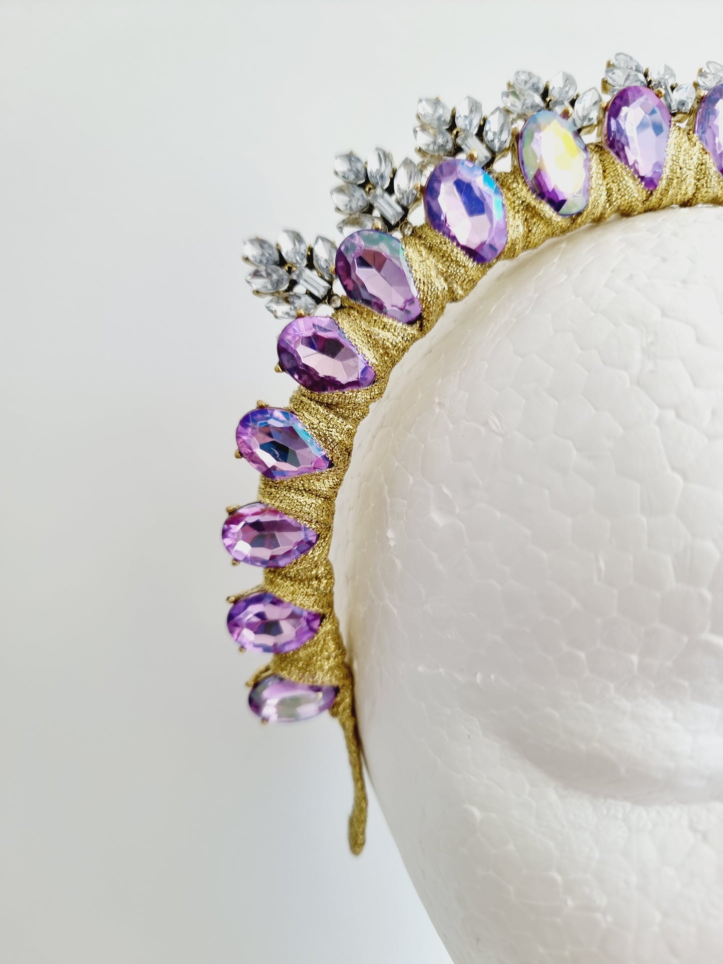 Miss Ice Maiden. Womens Amethyst colour rhinestone crown headband