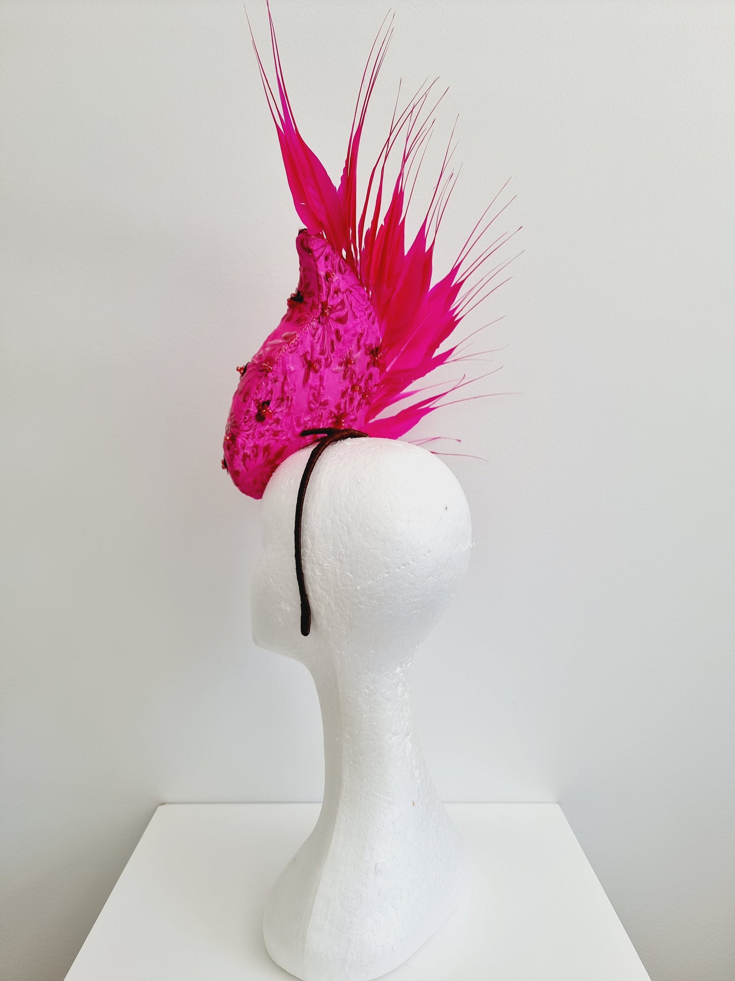 Miss Kashi. Womens Hot Pink percher headband fascintaor