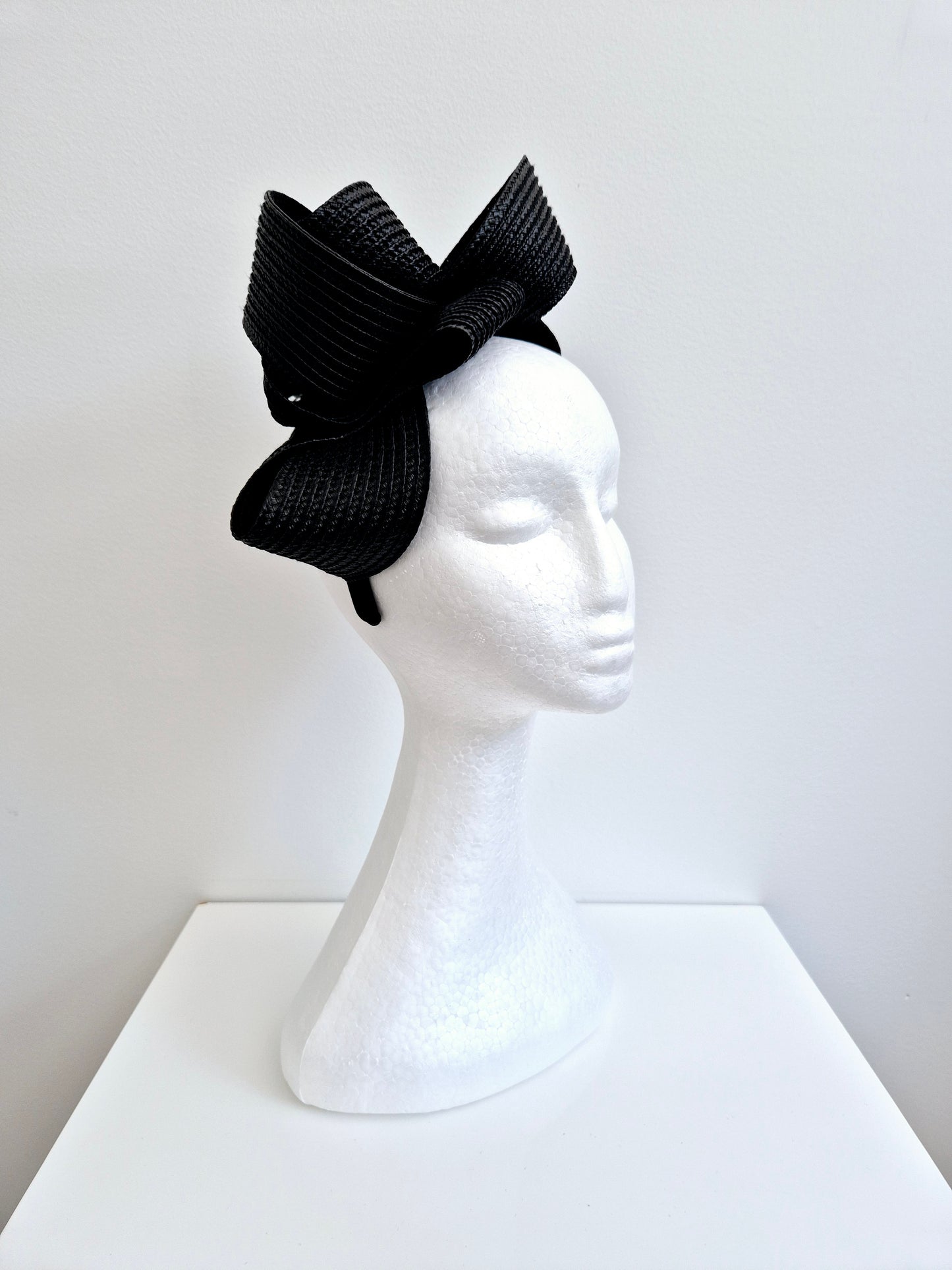 Miss Samantha. Womens braided loop fascinator in Black