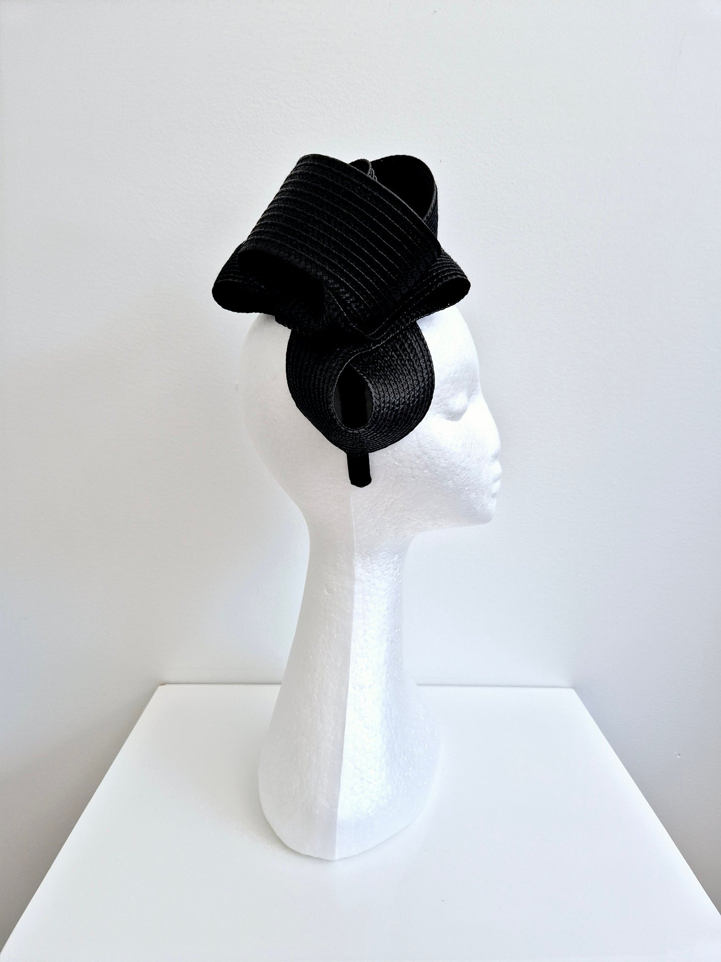 Miss Samantha. Womens braided loop fascinator in Black