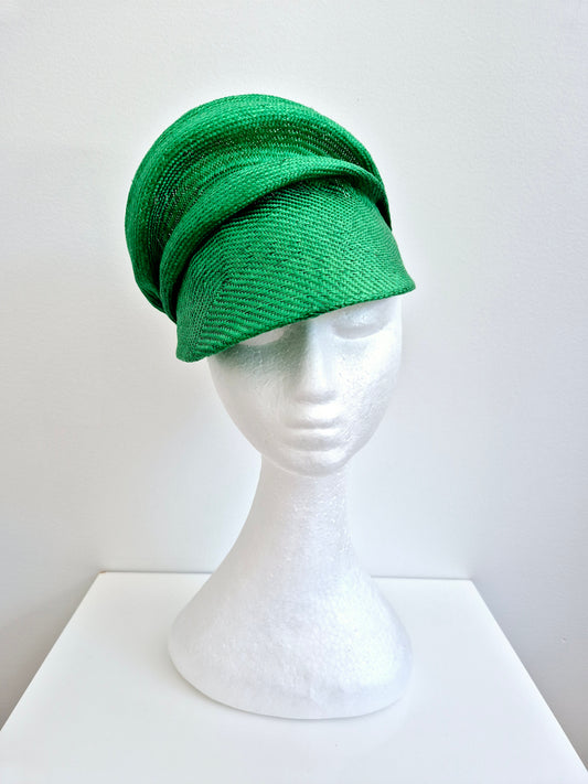 Miss Cruz. Womens Green scrunch parasisal visor headpiece