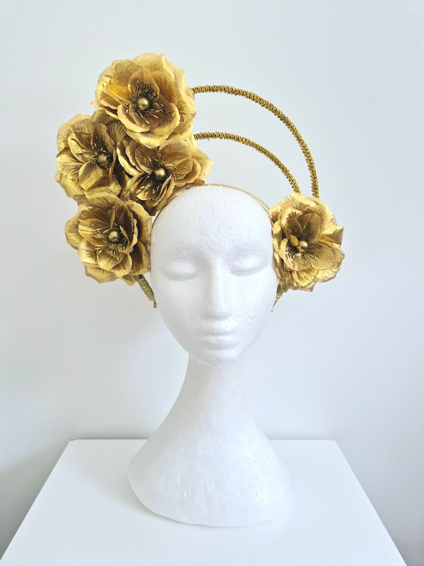 Miss Nikki. Womens double halo headband in Metallic Gold