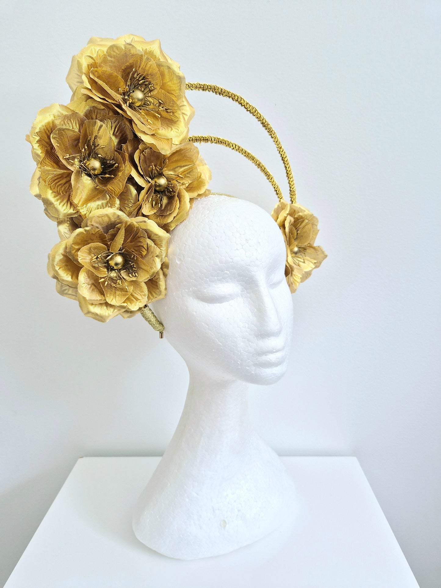 Miss Nikki. Womens double halo headband in Metallic Gold