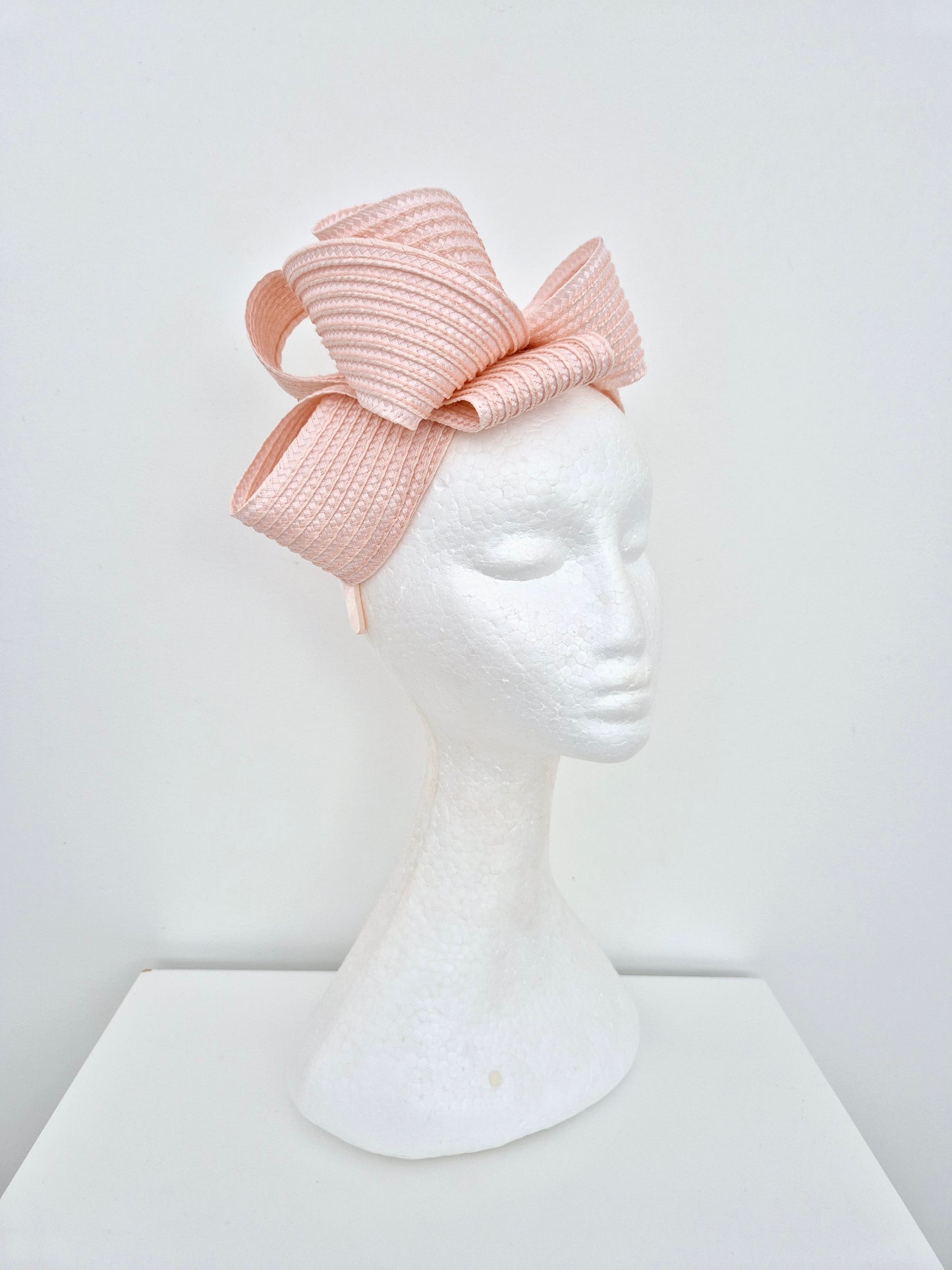 Miss Samantha. Womens braided loop fascinator in Dusty Pink