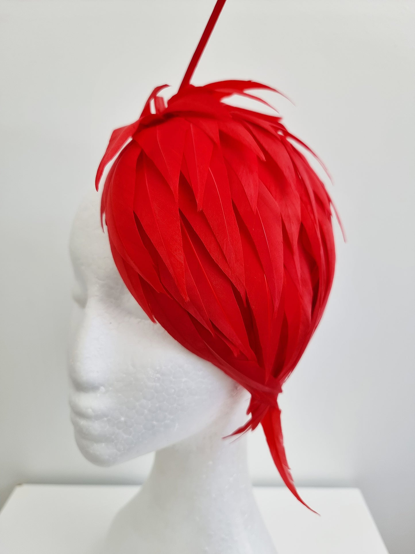 Miss Swan. Womens Red feather fascinator