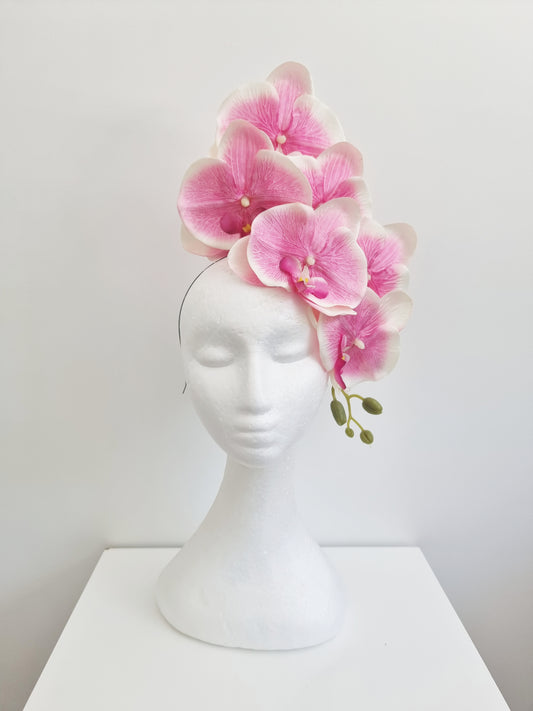 Miss Alexia womens faux orchid flower headband fascinator in Pink