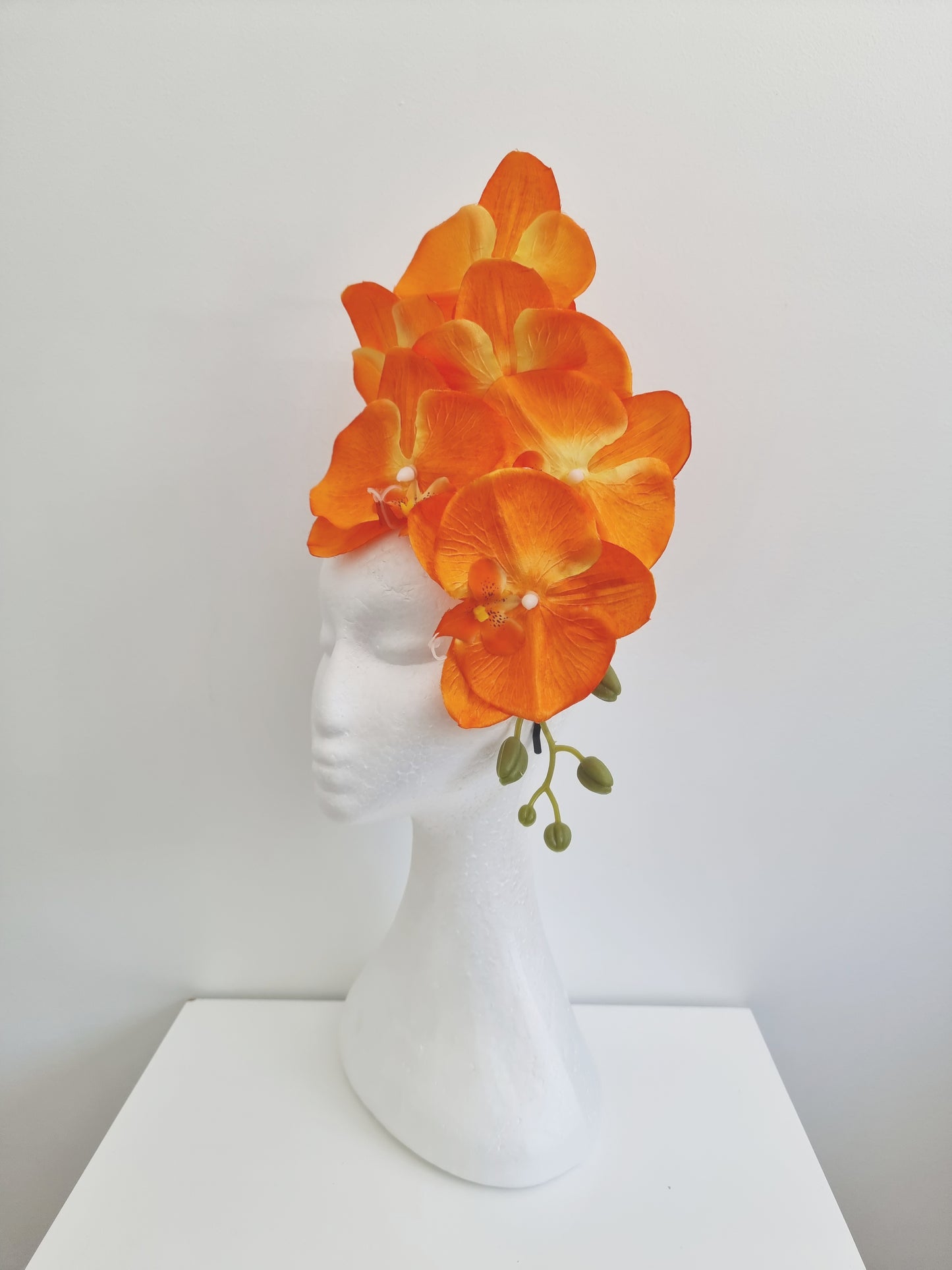 Miss Alexia womens faux orchid flower headband fascinator in Orange