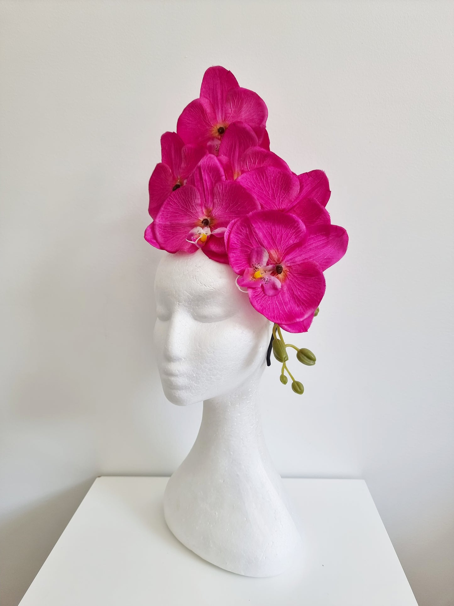 Miss Alexia womens faux orchid flower headband fascinator in Hot Pink