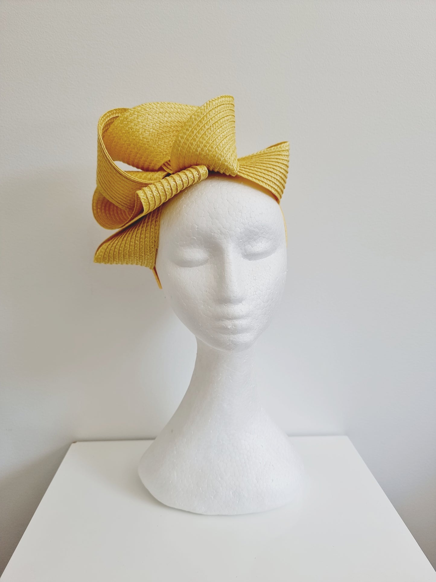 Miss Samantha. Womens braided loop fascinator in Butter yellow