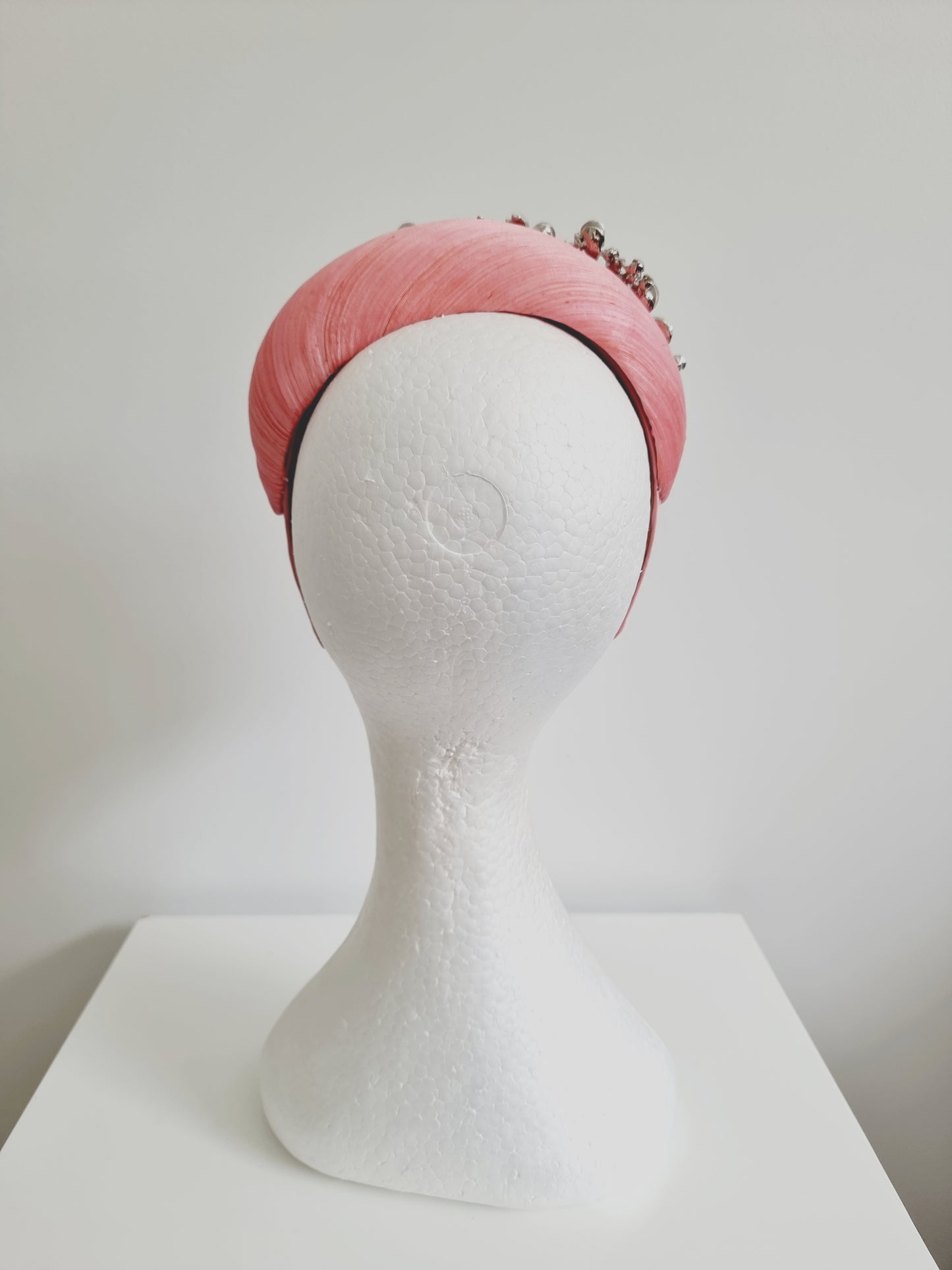 Miss Finley. Womens Pale Pink silk jewel fascinator headband