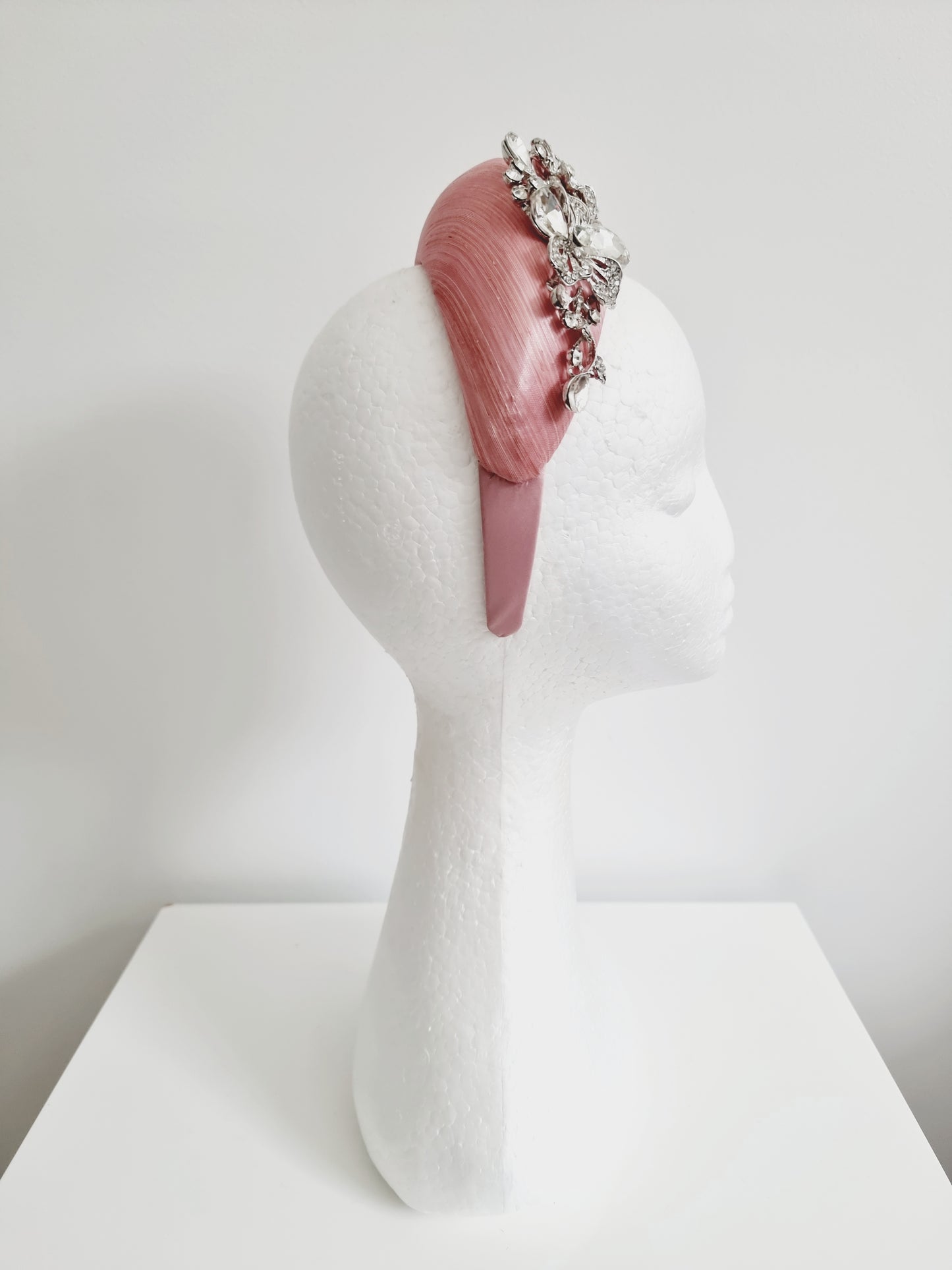 Miss Finley. Womens Pale Pink silk jewel fascinator headband