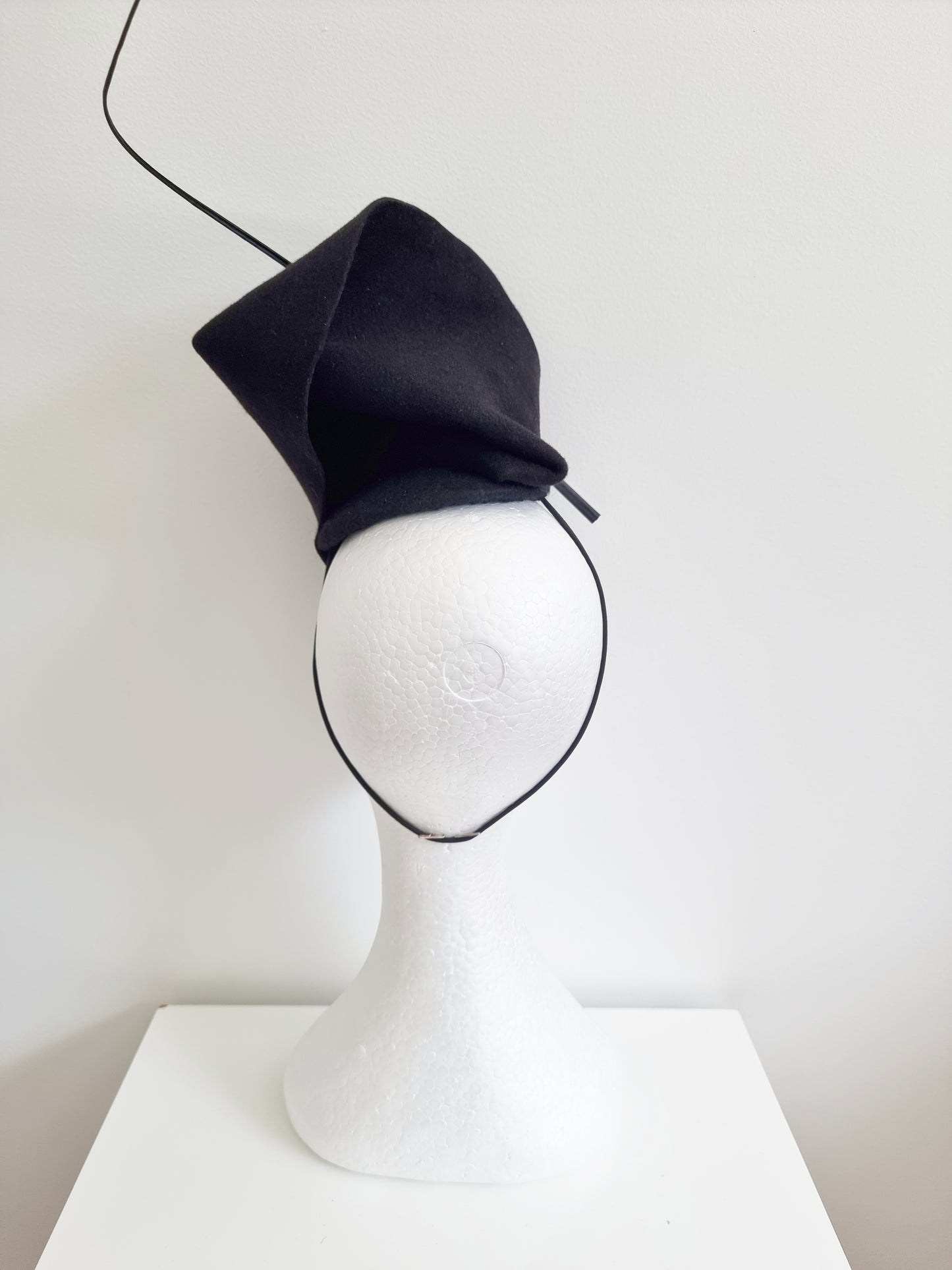 Miss Brixley. Womens Black felt sculptured fascinator