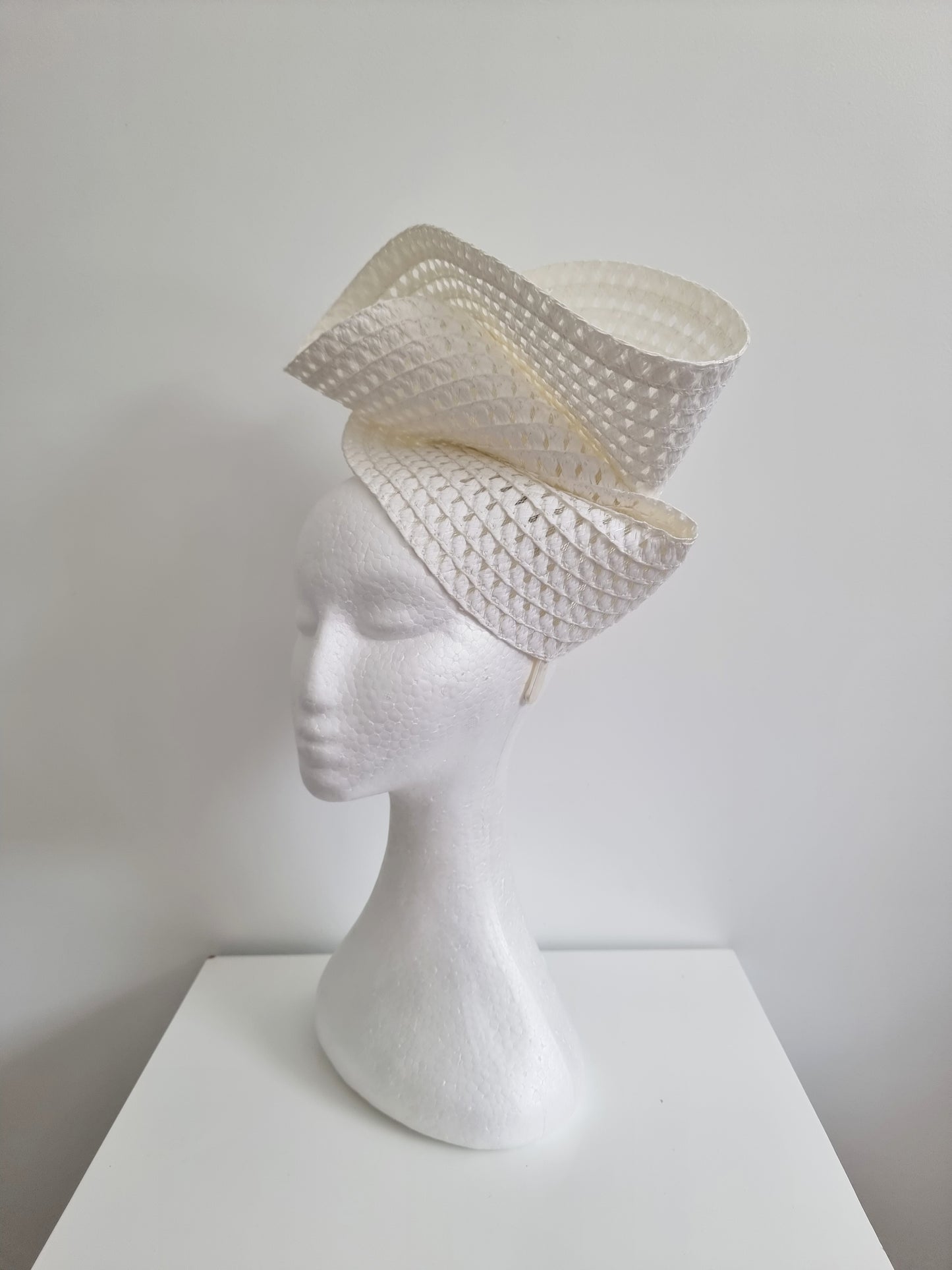 Miss Tara. Womens braided headband fascinator in Off White