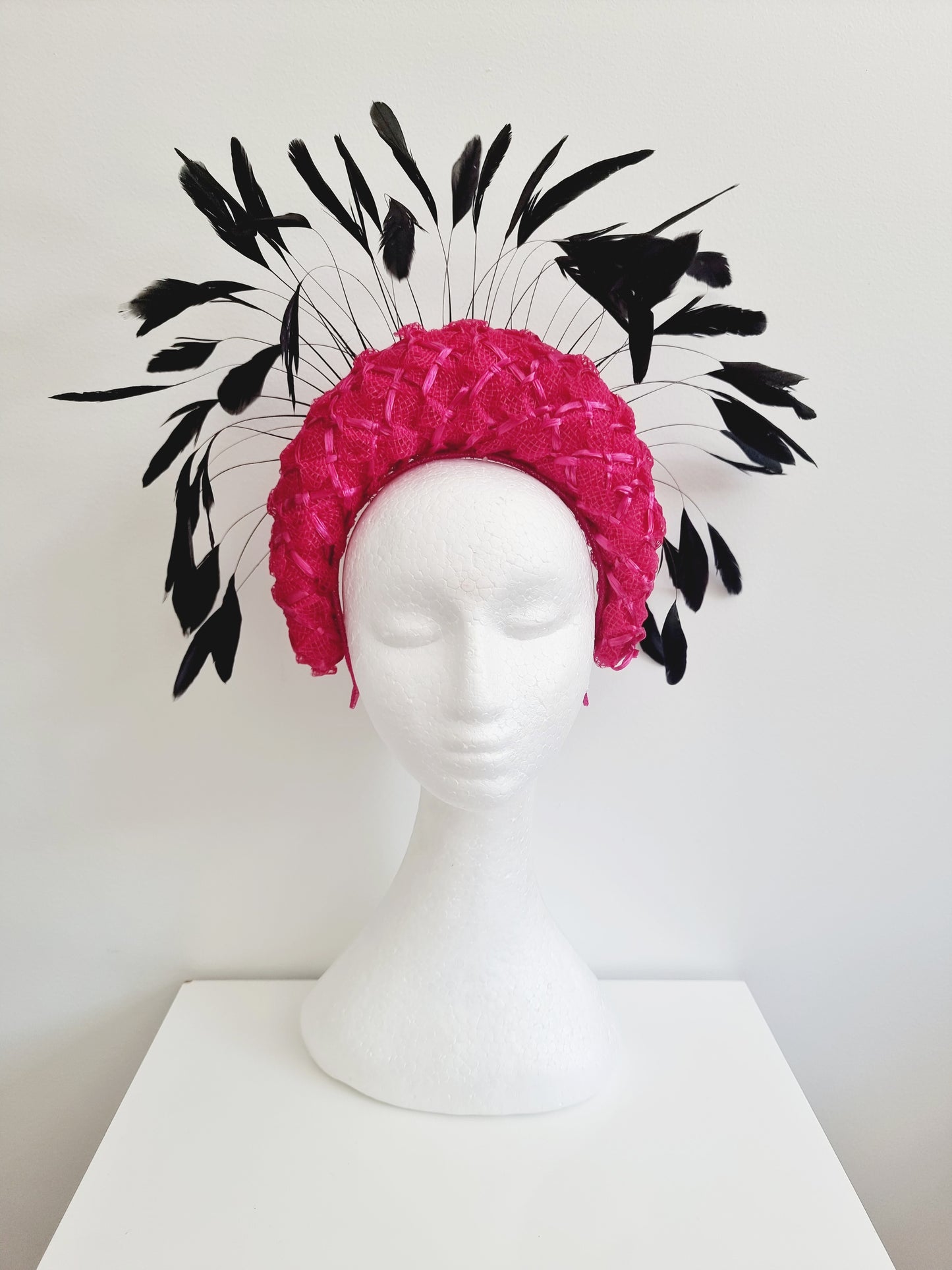 Miss Kylie.  Womens vintage raspberry braid headband fascinator