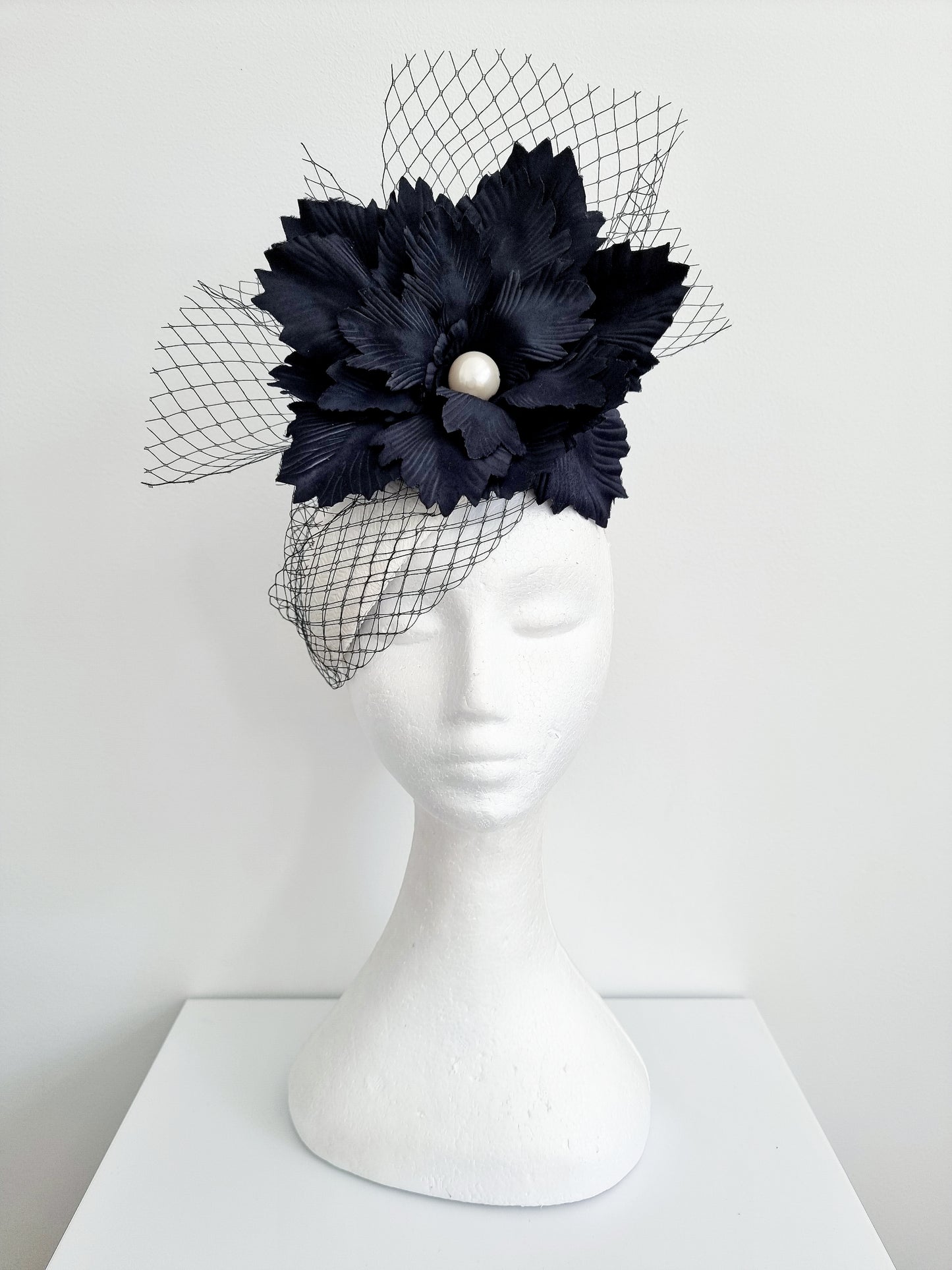 Order  - Miss Isha. Womens floral fascinator in Black / white