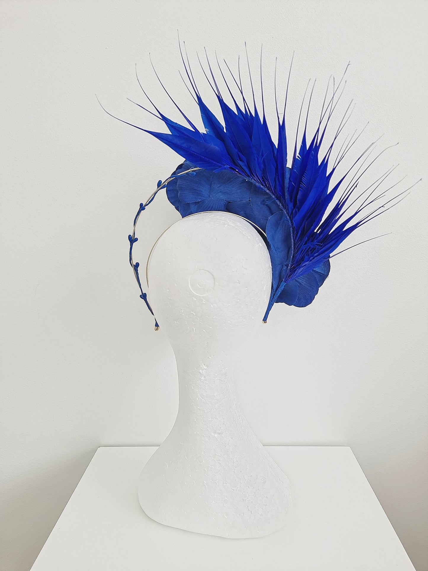 Order  - Miss Kelly. Womens flower and feather halo headband fascinator