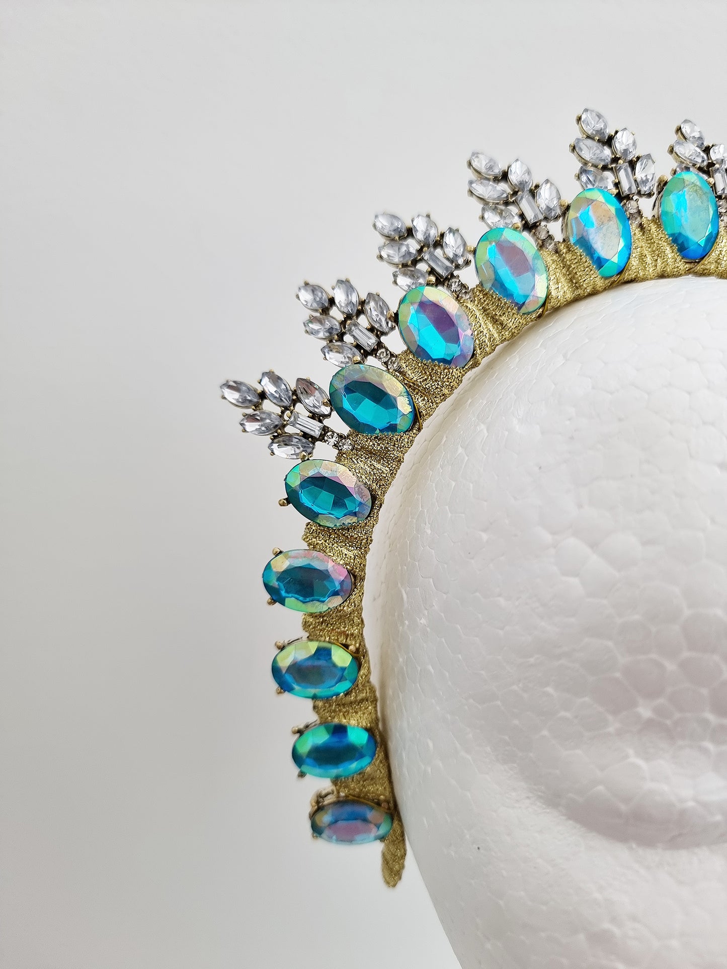 Miss Ice Maiden. Womens Turquoise Blue rhinestone crown headband