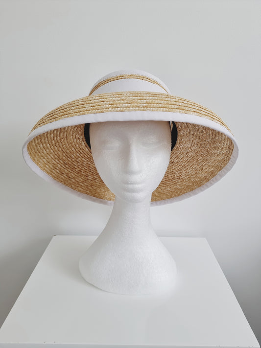 Miss Delazya. Womens natural / white topless straw hat