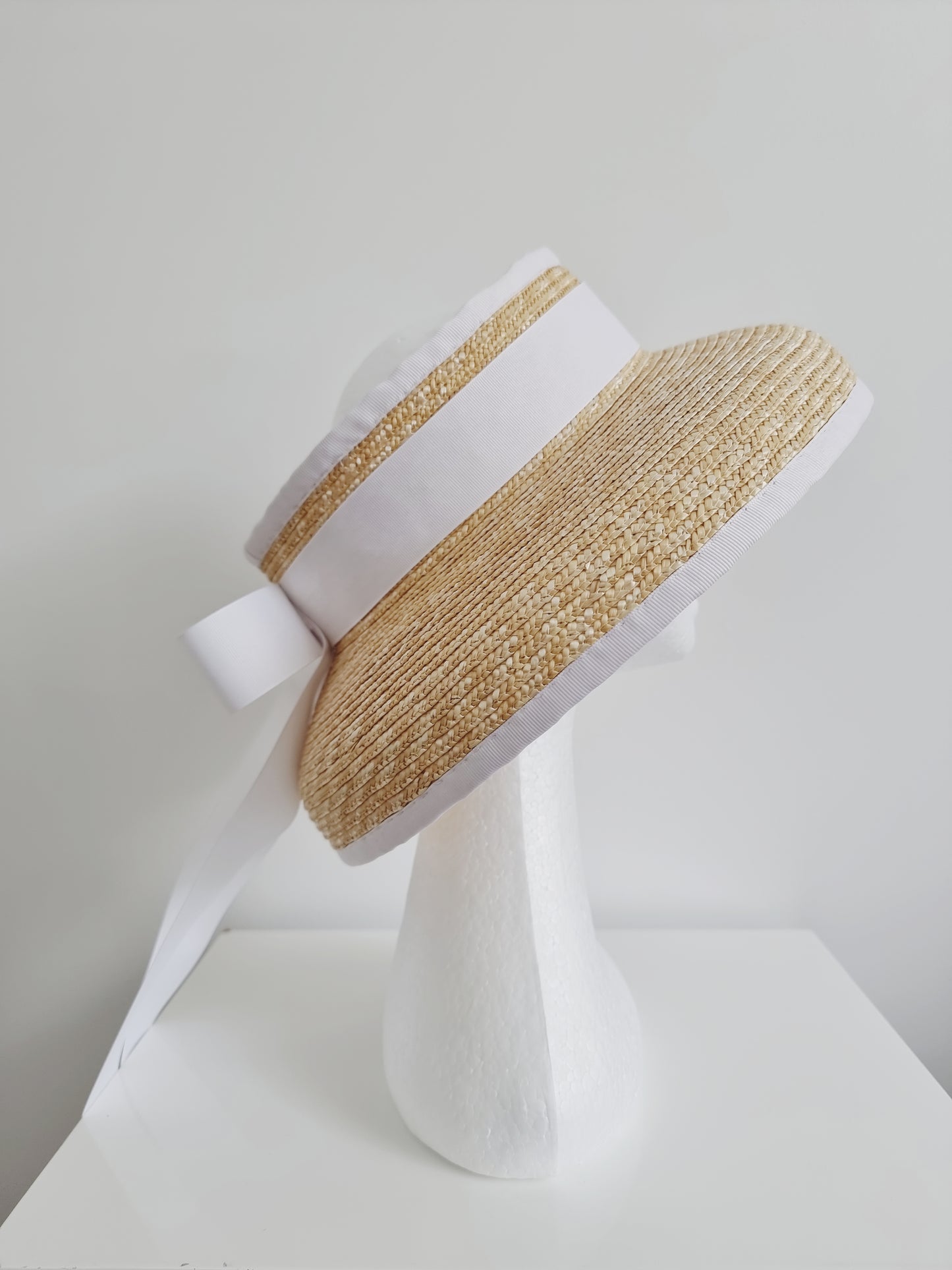 Miss Delazya. Womens natural / white topless straw hat