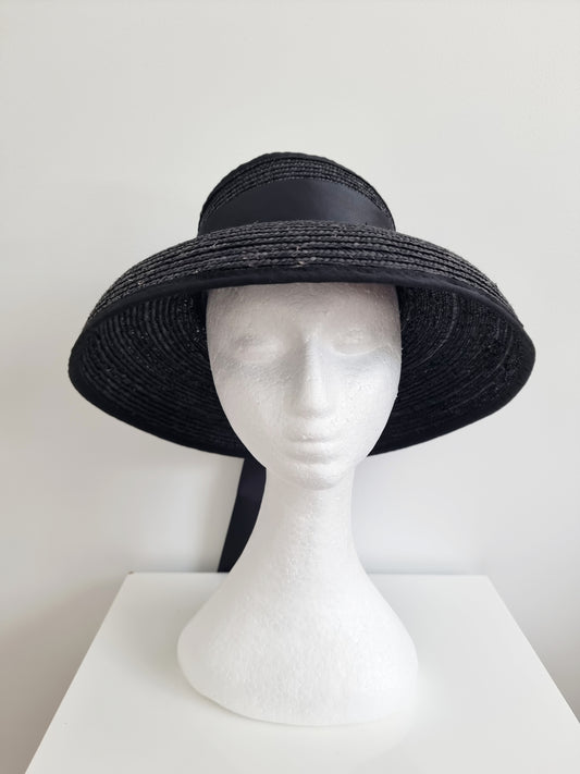 Miss Delazya. Womens Black topless straw hat