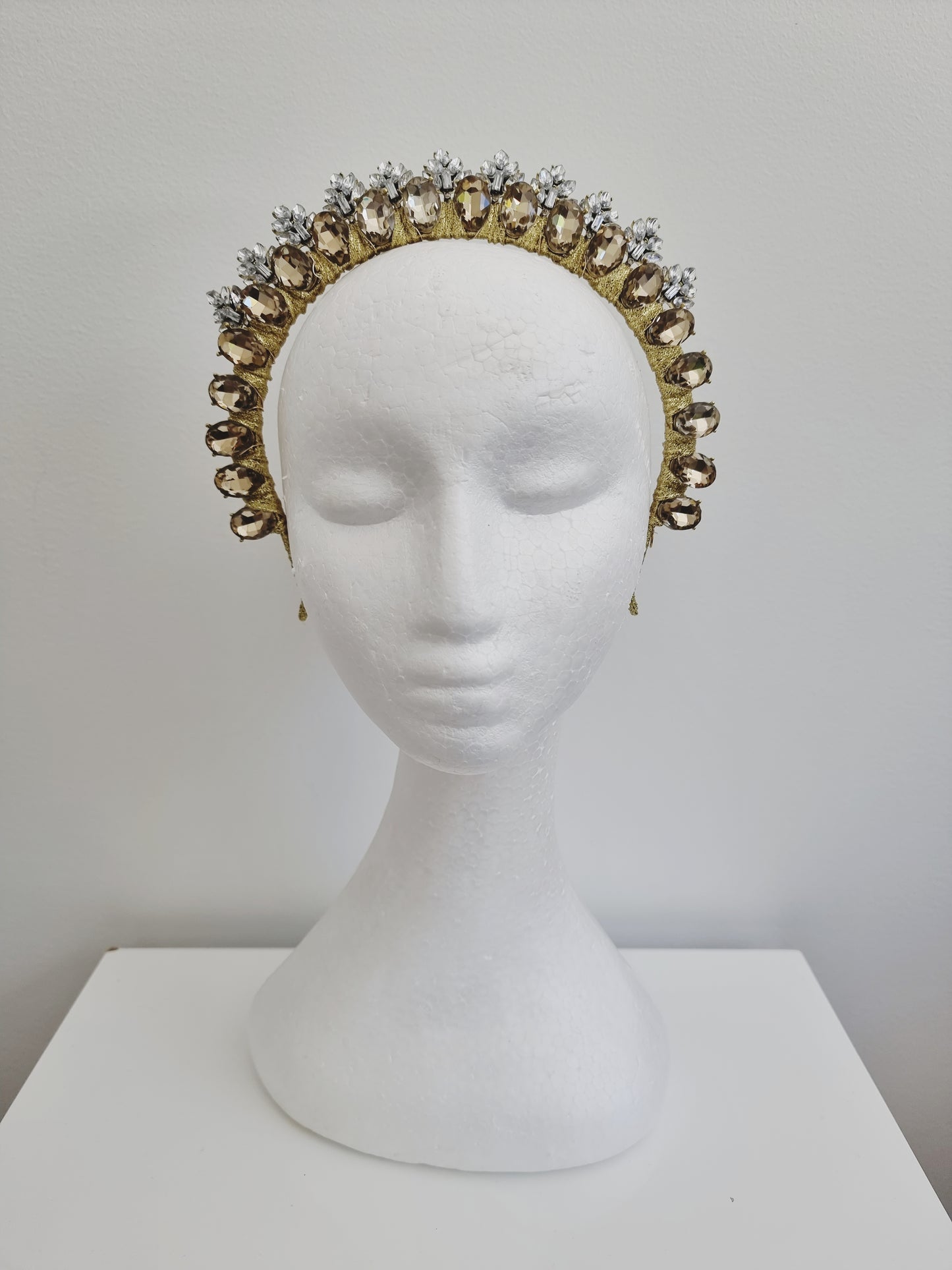 Miss Ice Maiden. Womens Champagne rhinestone crown headband